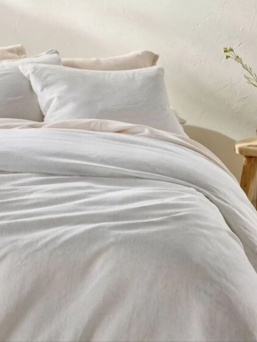 Casaluna Queen 100% Linen Duvet & Sham Set Light Gray